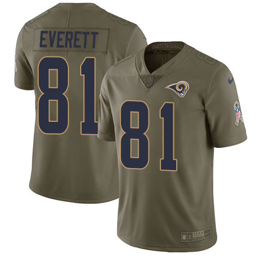 Nike Rams #81 Gerald Everett Olive Men's Stitched NFL Limited Salute to Service Jersey
